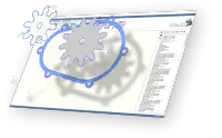 CADasCAM user interface with a 2D technical drawing on screen