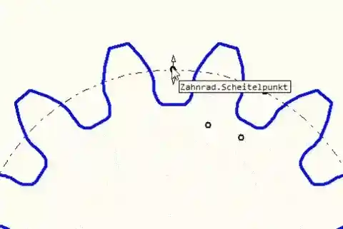 Animated profile offsetting of a gear shape in CAD